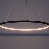 Модерен LED полилей 55W – черен метал и бял силикон с топла светлина