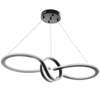 Модерен LED полилей от метал и PVC – черен, 198W, с дистанционно и регулируема височина