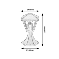 Класически градински стълб Paravento E27 – елегантно външно осветление с IP44 защита