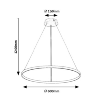 Модерен LED полилей 55W – златен метал и бял силикон с топло бяла светлина
