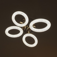 Модерен LED полилей със smart управление 88W в бяло и злато