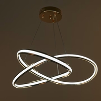 LED полилей златен, метал и PVC, 120W, дистанционно, регулируема височина