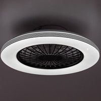 LED таванен плафон с вентилатор 48W – черен, регулируема светлина, дистанционно , 5200 lm