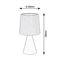 Класическа настолна лампа от сива керамика с текстилен абажур – E14 фасунга