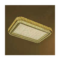 Луксозен LED полилей от метал и кристал – златен, 288W, с дистанционно управление