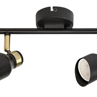 Модерен двоен GU10 спот в черно и злато