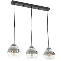 Луксозен полилей E27 – черно и хром осветително тяло с 7 светлоизточника