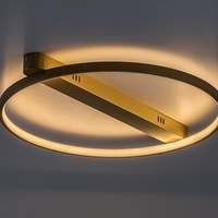 Модерен LED таванен плафон 45W с топло бяла светлина – златен