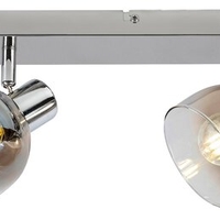 Модерен спот 2-ка – хром и опушено стъкло, E14, 2x40W