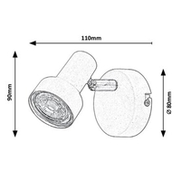 Модерен единичен спот осветител – бял метал, GU10, 1x50W
