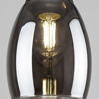 Модерен висящ полилей с 4 светлоизточника – черен с димно стъкло