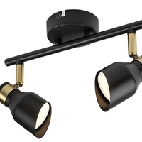 Модерен двоен GU10 спот в черно и злато