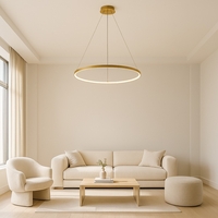 Модерен LED полилей 55W – златен метал и бял силикон с топло бяла светлина