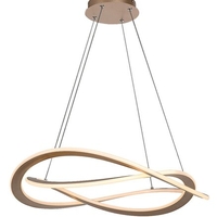 Елегантен LED висящ полилей 72W –от матирано златос регулируема височина и топла светлина 3000K с топла светлина 3000K