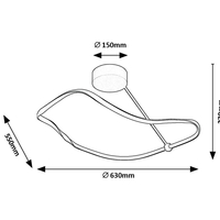 LED плафон – 38W, 4000K, черен метал
