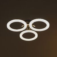 Модерен LED полилей със smart управление 96W в бяло и злато