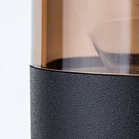 Елегантен външен аплик Teplice E27 – модерно фасадно осветление с кафяв прозиращ абажур и IP44 защита