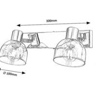 Модерен спот 2-ка – хром и опушено стъкло, E14, 2x40W