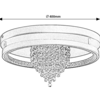 Модерен LED плафон 30W – черен метал и стъкло, регулируема цветна температура