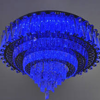 LED полилей 35W,хром, метал и кристал, RGB, дистанционно управление