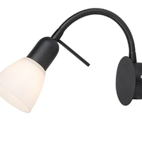 Спотчерен метал и бяло стъкло, 1xE14, 40W