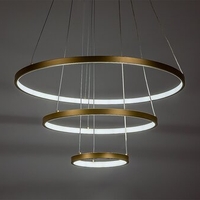 Модерен LED полилей 90W – златен метал и бял силикон с дистанционно управление