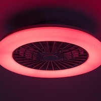 Мултифункционален LED таванен плафон с вентилатор, RGB и звезден ефект