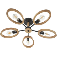 Черен модерен полилей 5xE27 LED метал и дърво