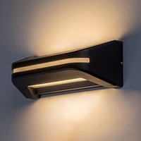 Мощен черен LED аплик Kobarid 20W – модерно фасадно осветление с естествена светлина