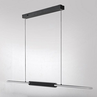 Модерен висящ LED полилей 36W с регулируема цветна температура – черен