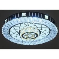 Модерен LED полилей от метал и кристал – хром, 75W, с вградена LED платка