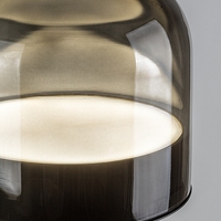 Модерна LED настолна лампа – 13W, 3000K–6000K, IP20, димируема, черен метал и опушено стъкло