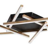 Модерен LED  плафон – черен и матирано златен метал, 40W, 3000K