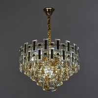 Луксозен полилей 5 X E27 – златен дизайн с кристални елементи