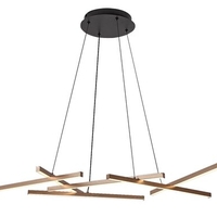 Модерен LED полилей с дистанционно управление – 40W, 3000K–6500K, черен-матирано златен метал