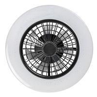 LED таванен плафон с вентилатор 48W – черен, регулируема светлина, дистанционно