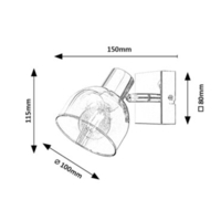 Модерен стенен спот 1-ца – хром и опушено стъкло, E14, 1x40W