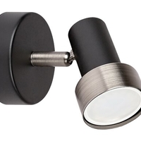 Модерен спот 1-ца – матирано черен и матиран хром метал, GU10, 1x50W