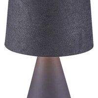 Класическа настолна лампа от сива керамика с текстилен абажур – E14 фасунга