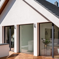 Модерна външна стенна LED лампа – 7W, 3000K, IP54, антрацит