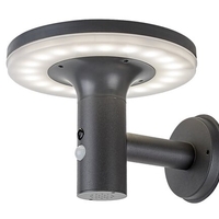 Соларн LED аплик за фасада и тераса с датчик за движение, 10W, 4000K, антрацит, IP44