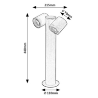 Външен подвижен стълб Enol 2-ка GU10 с IP44 защита