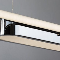 Модерен LED висящ осветител 48W – хром, 4000K естествена светлина