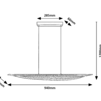 Модерен LED висящ полилей 32W матирано златенметал ,акрил и топла светлина 3000K