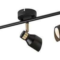 Модерен троен GU10 спот в черно и злато