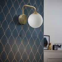 Елегантен стенен аплик в матирано злато – метал и стъкло с ключ E27