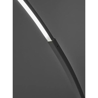 Модерен подов LED лампион – черен метал, неутрална бяла светлина (3500–4500K)