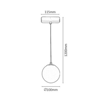 LED висящо релсово осветление – 5W, топло бяло 3000K, черен алуминий и стъклен абажур