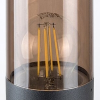 Елегантен градински стълб Teplice E27 – модерно външно осветление с IP44 защита и кафяв прозиращ абажур