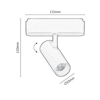 LED спот за релсово осветление – 6W, топло бяло 3000K, черен